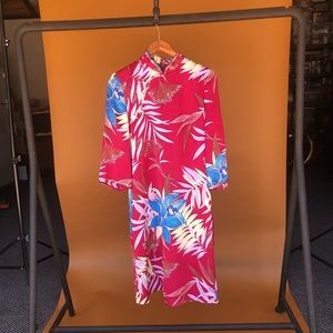 Vintage Asian Dress with floral & gold accents